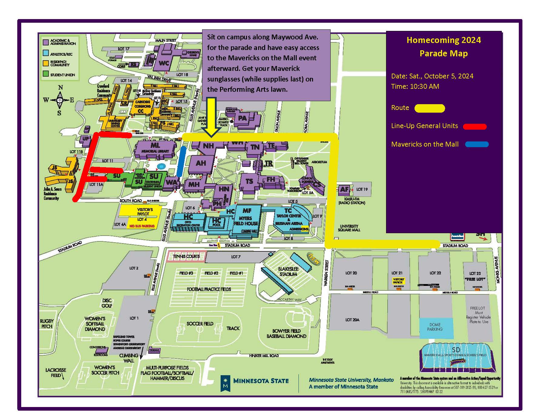 a map of a college campus