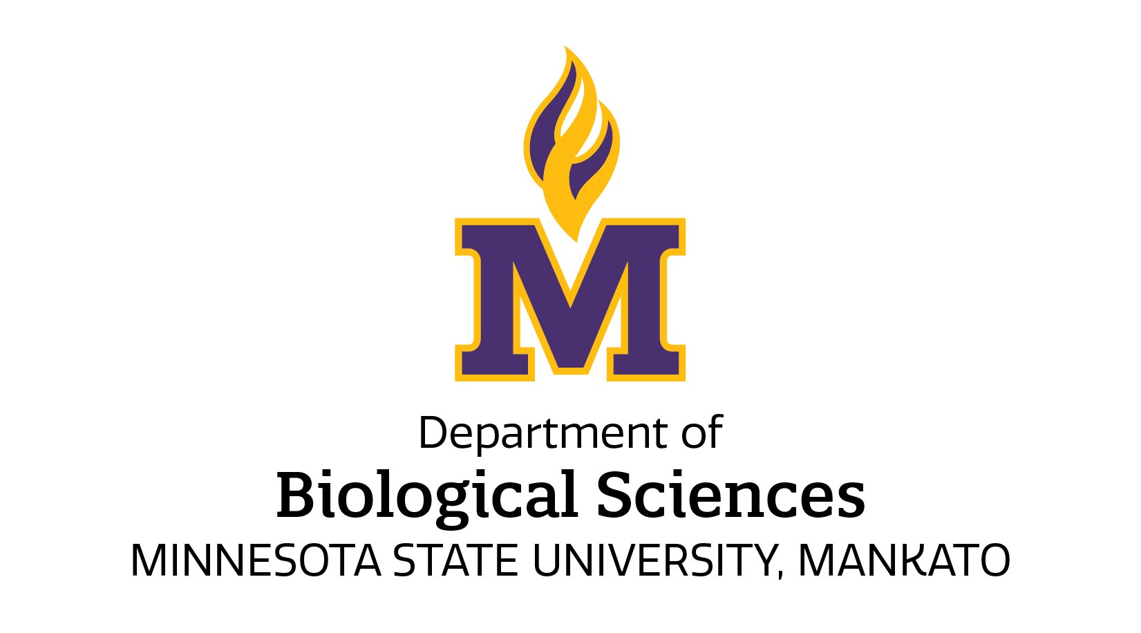 department vertical lock up with the department of on the top department name in the middle and university name on the bottom