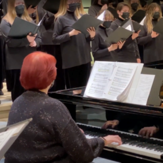 Minnesota State Mankato’s concert choir and chamber singers presenting at the winter concert with Christine Schulz