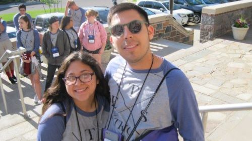 Two ETS students posing for a picture