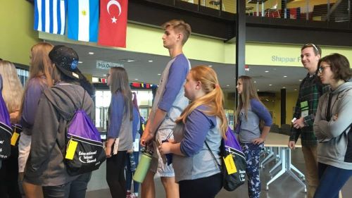 ETS students in the dining center of UW Superior