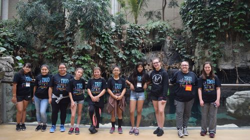 Ten junior high girls inside the MN Zoo