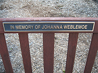 In memory of Johanna Weblemoe dimensional sign