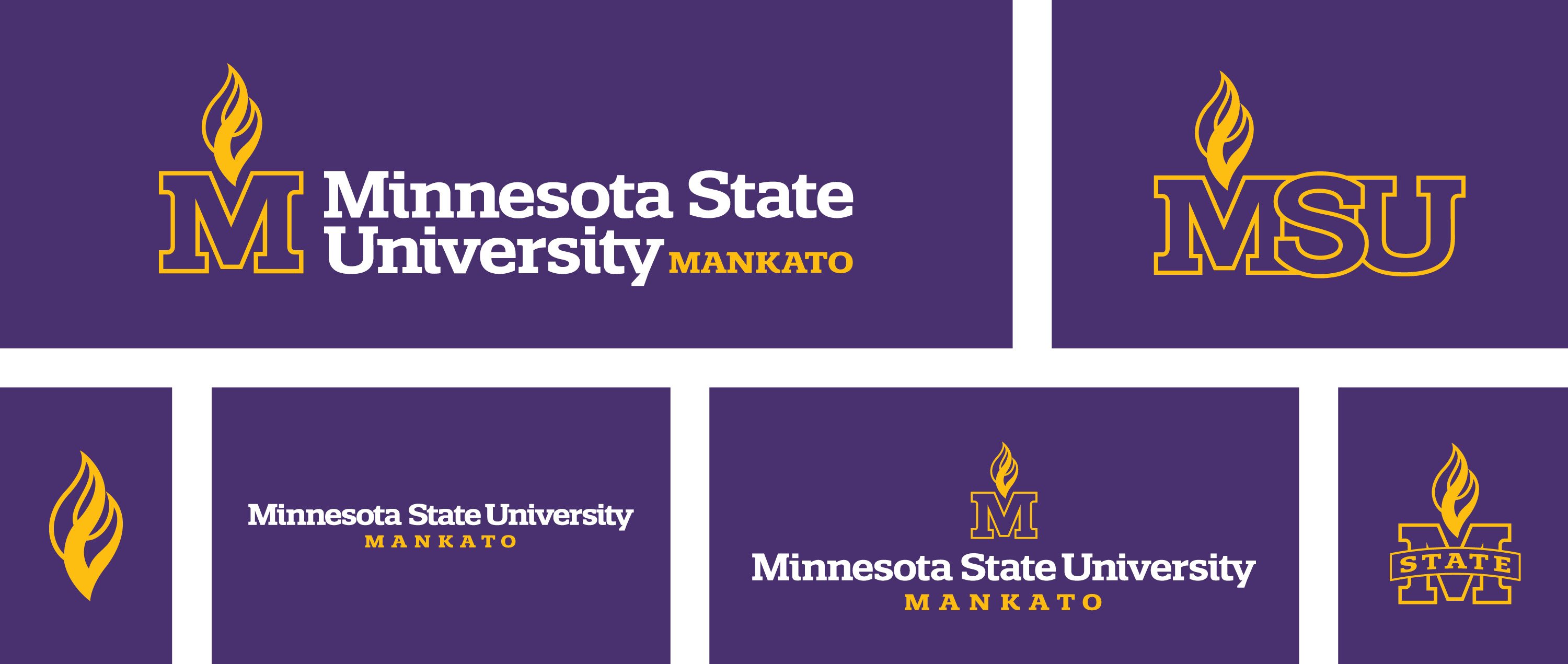 a group of purple rectangular logos