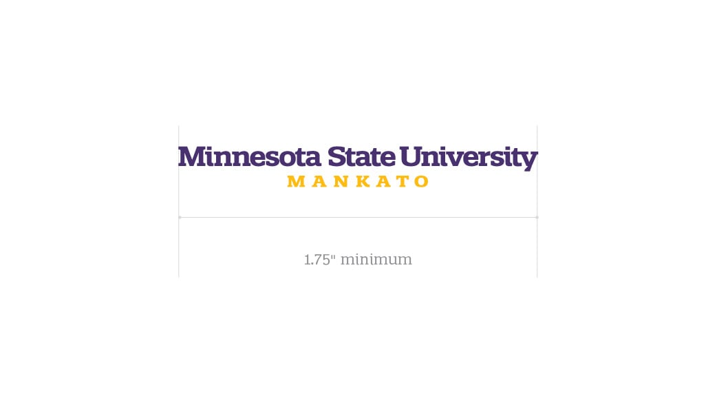 Minimum size Minnesota State University, Mankato wordmark